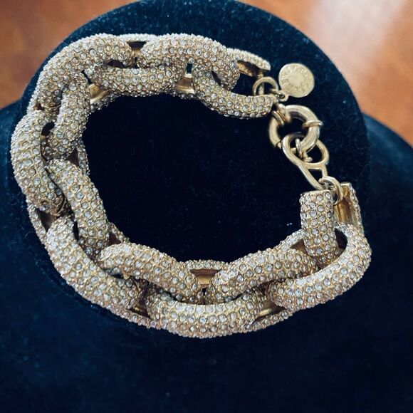 JCREW classic pave link bracelet. Like new - Picture 1 of 6
